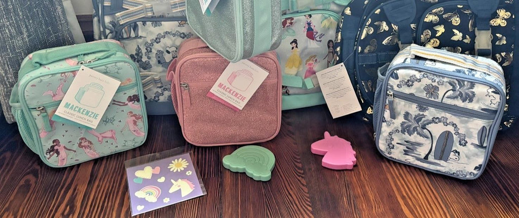 Pottery Barn School Disney Glitter Snoopy LUNCH BOX travel Bag set Barbie girl .