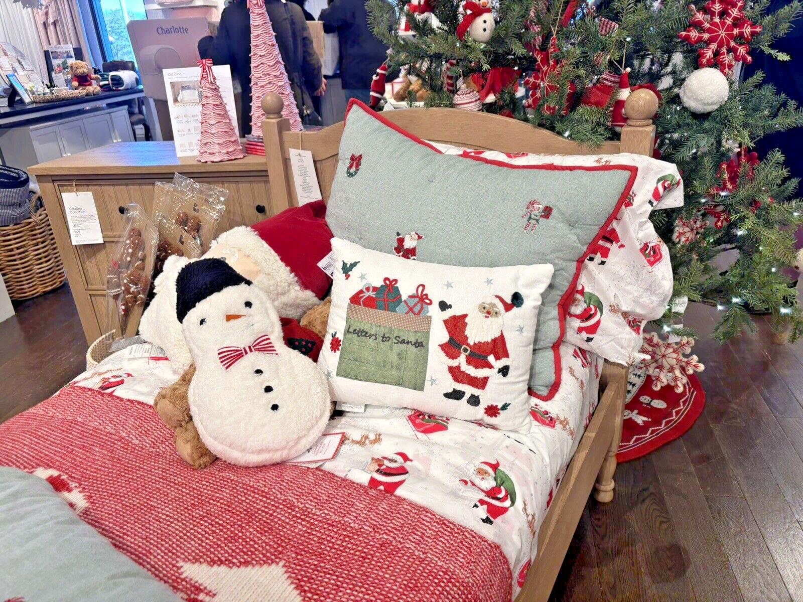 Pottery Barn Christmas Santa Letter pillow Seuss Holiday Gift party boy girl \