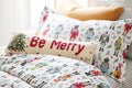Garnet Hill holiday nutcracker Christmas party snowman KING Duvet Deer Rudolph /
