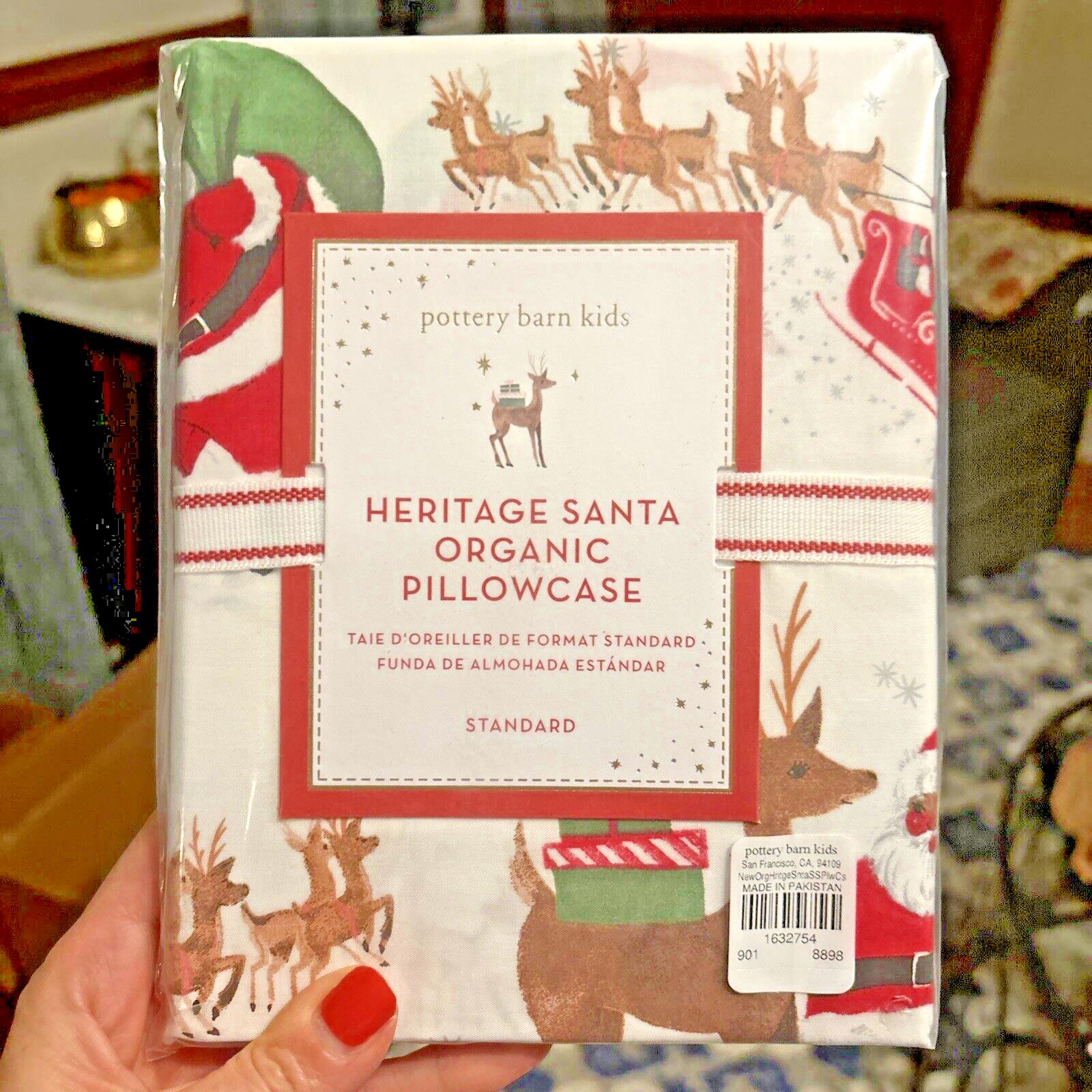 Pottery Barn Disney holiday Rudolph Christmas heritage village Pillowcase kid \