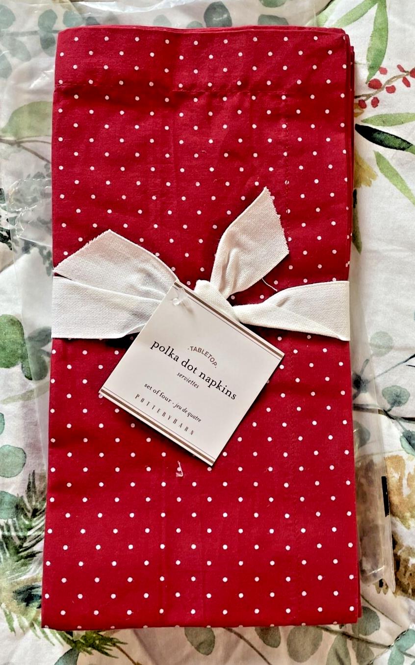 Pottery barn holiday Valentine party napkin red Christmas easter SET 4 gift ??