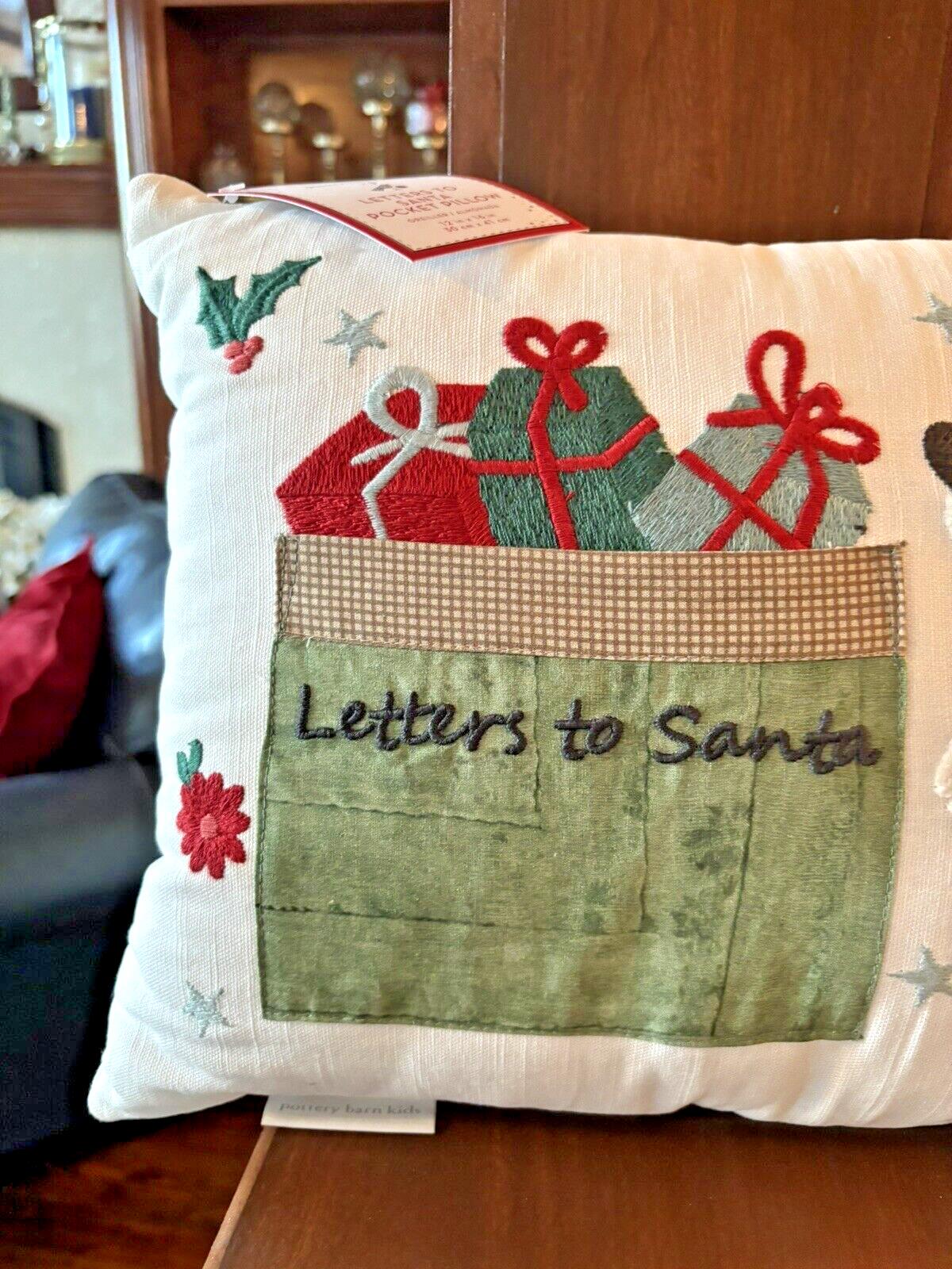 Pottery Barn Christmas Santa Letter pillow Seuss Holiday Gift party boy girl \