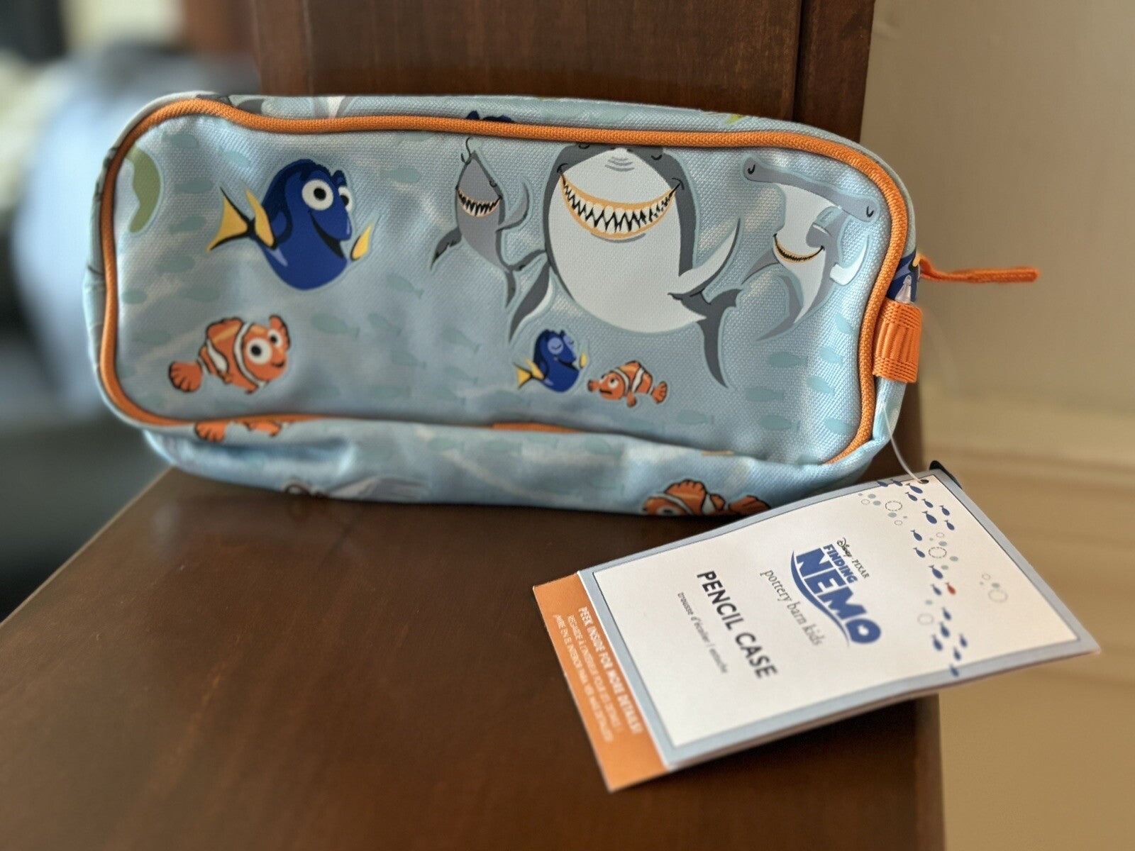 Pottery Barn school NEMO Dinosaur Pencil case bag travel shark Jurassic pre k [