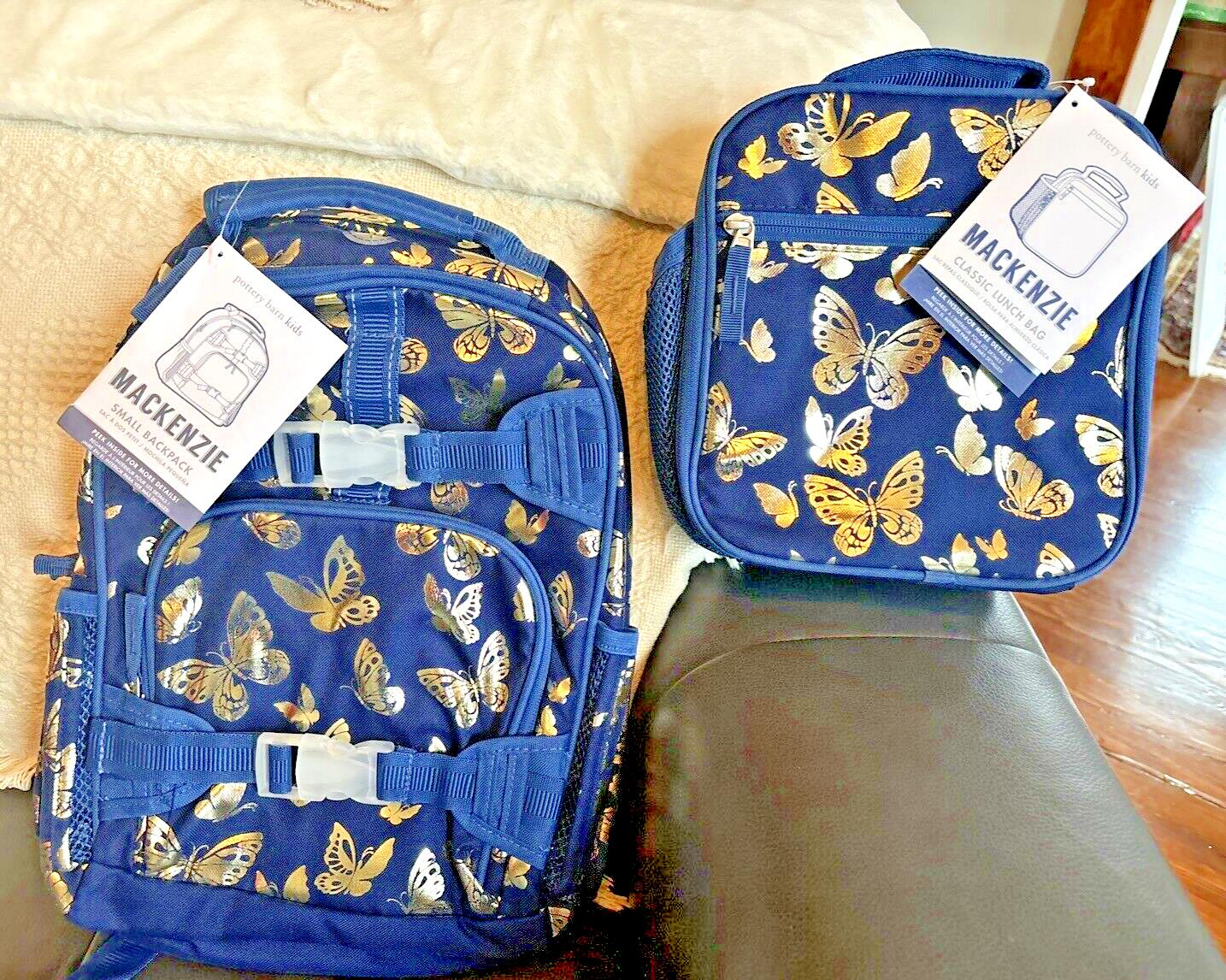 School Pottery Barn kids Disney glitter BACKPACK +LUNCH BOX bag travel girl .