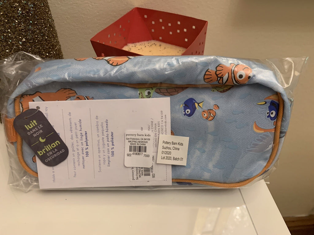 Pottery Barn school NEMO Dinosaur Pencil case bag travel shark Jurassic pre k [