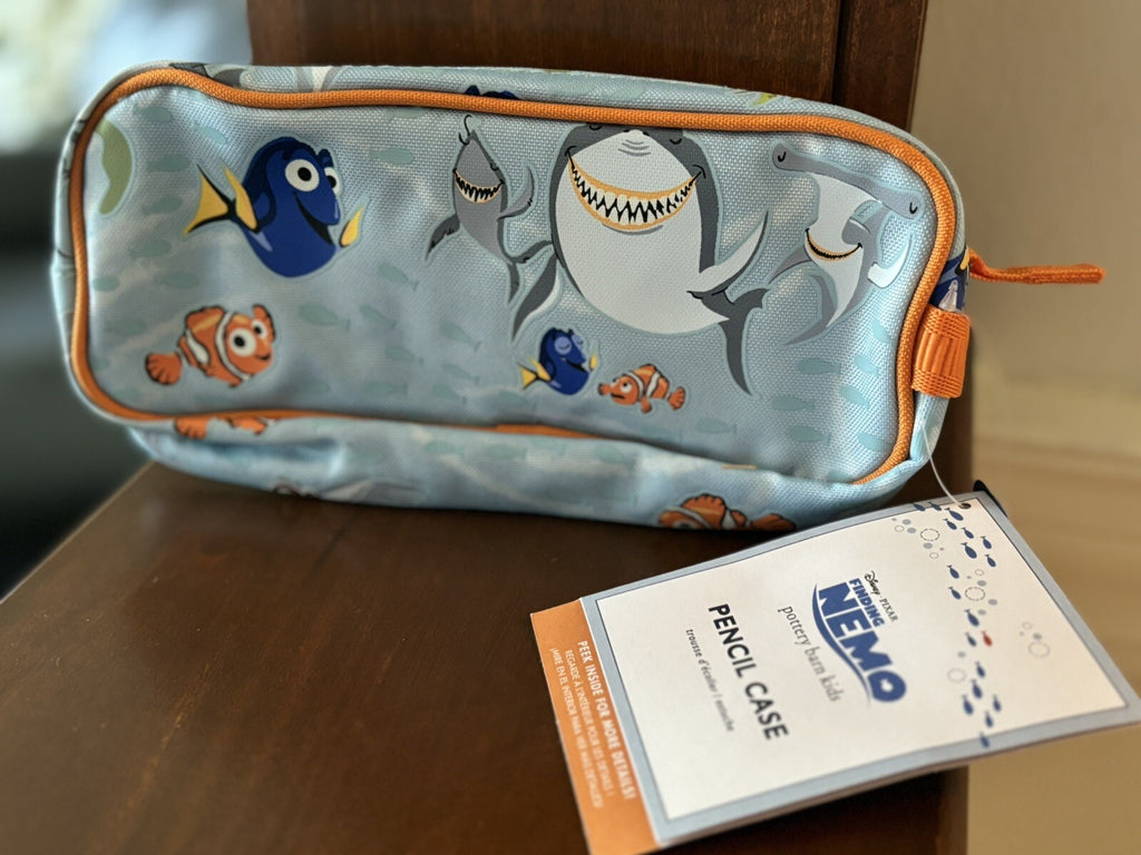 Pottery Barn school NEMO Dinosaur Pencil case bag travel shark Jurassic pre k [