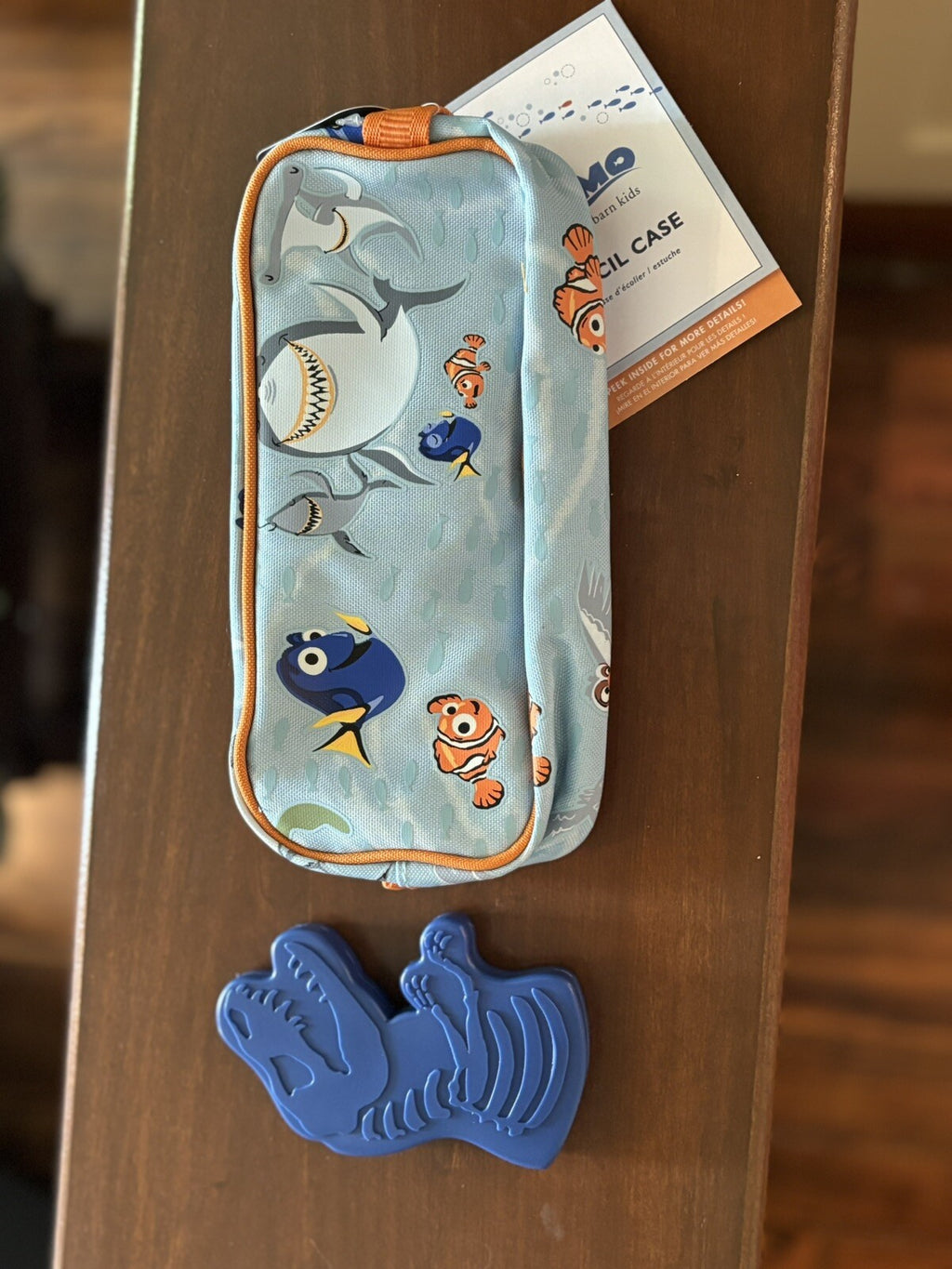Pottery Barn school NEMO Dinosaur Pencil case bag travel shark Jurassic pre k [
