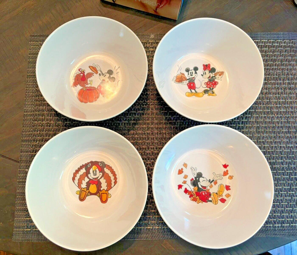 Disney Pottery Barn Mickey Mouse Bowl holiday party Thanksgiving school Set 4 a