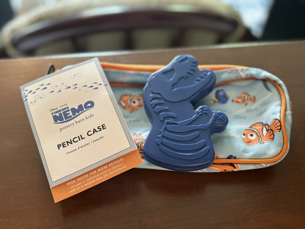 Pottery Barn school NEMO Dinosaur Pencil case bag travel shark Jurassic pre k [