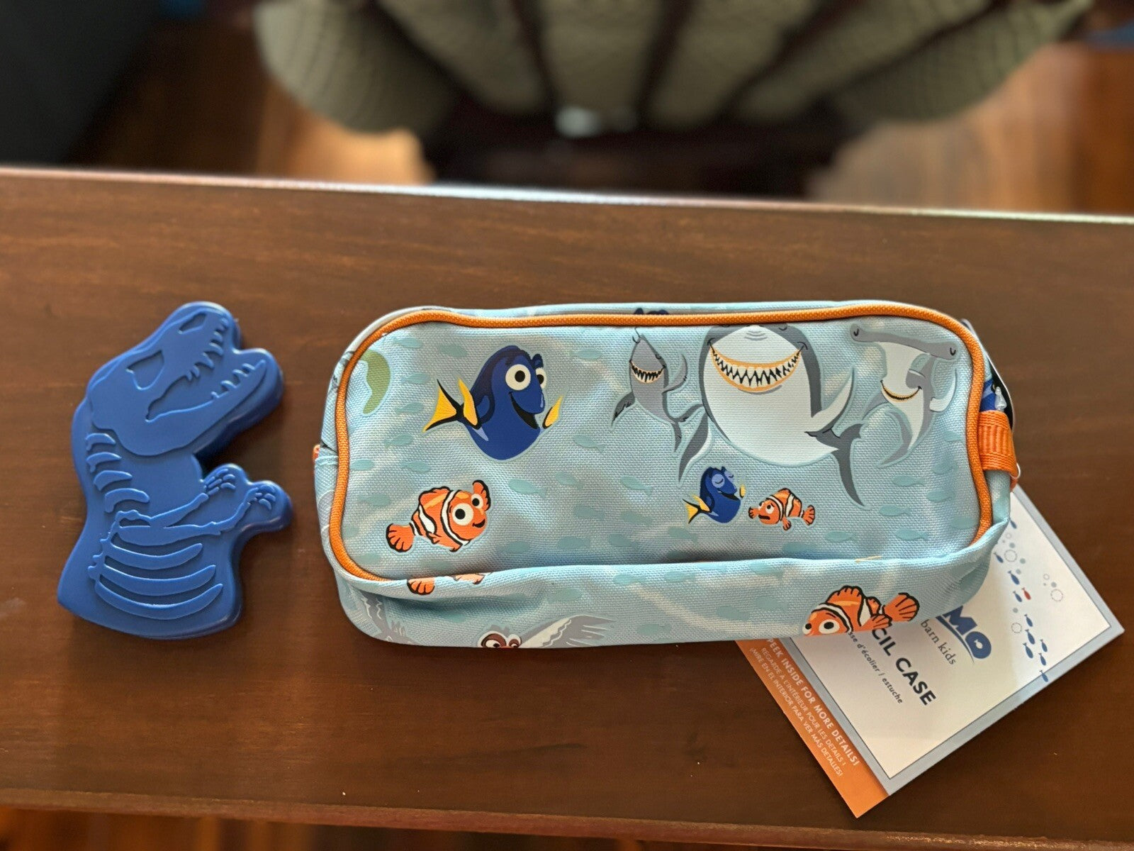 Pottery Barn school NEMO Dinosaur Pencil case bag travel shark Jurassic pre k [