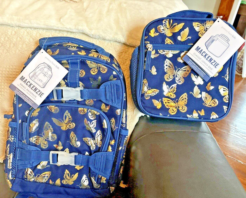 School Pottery Barn kids Disney glitter BACKPACK +LUNCH BOX bag travel girl .