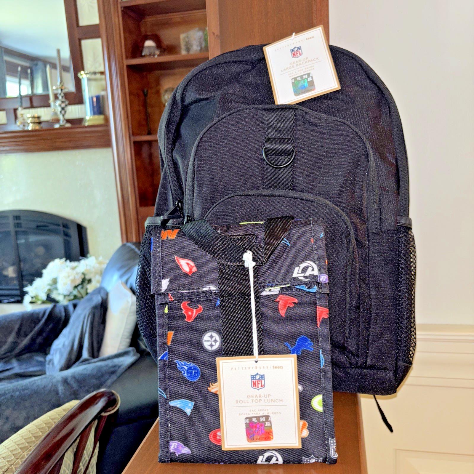 Pottery Barn School LARGE BACKPACK LUNCH WATER Baseball Travel Sport BAG NFL boy