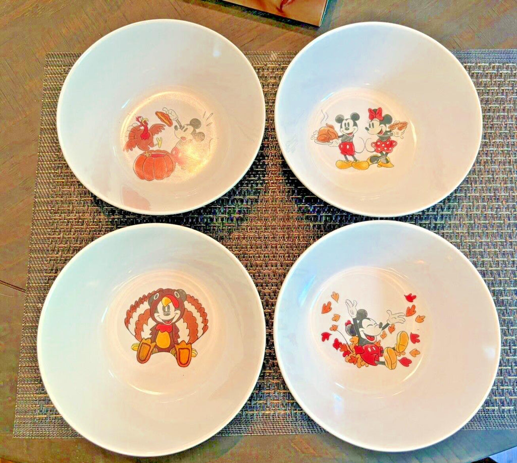 Disney Pottery Barn Mickey Mouse Bowl holiday party Thanksgiving school Set 4 a