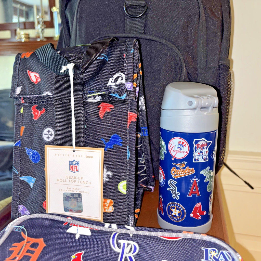 Pottery Barn School LARGE BACKPACK LUNCH WATER Baseball Travel Sport BAG NFL boy