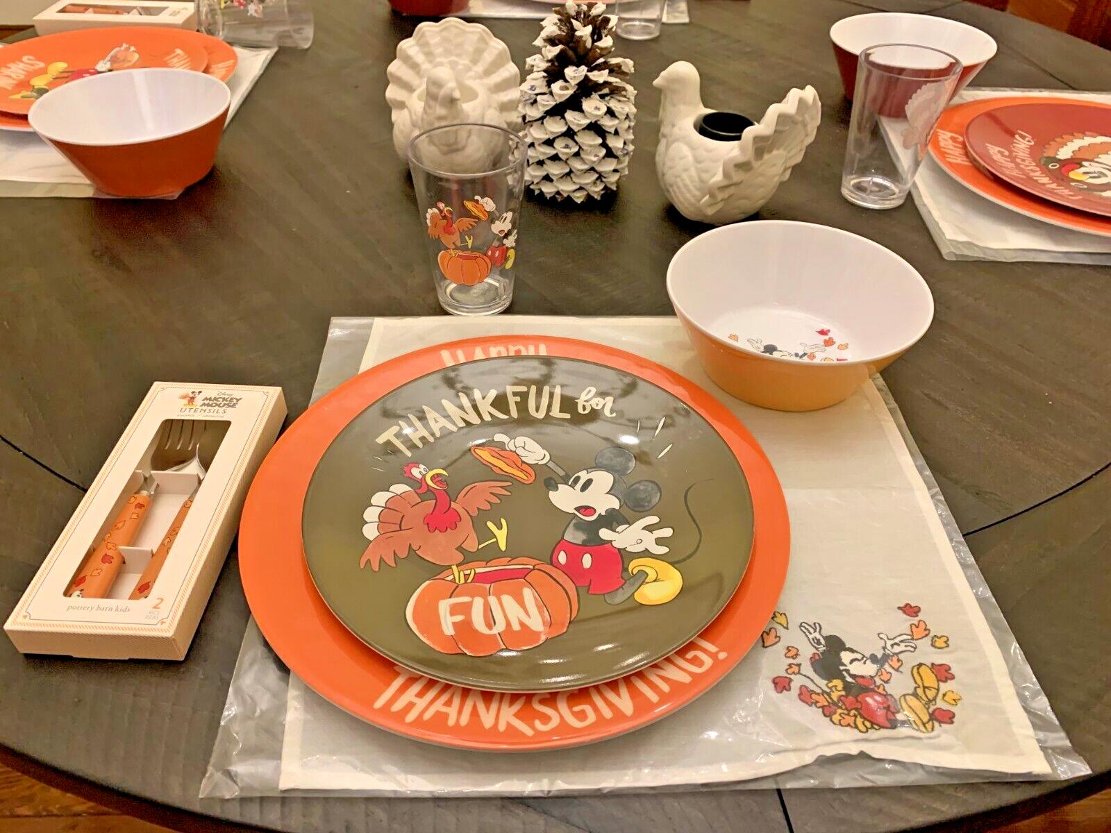 Disney Pottery Barn Mickey Mouse Bowl holiday party Thanksgiving school Set 4 a