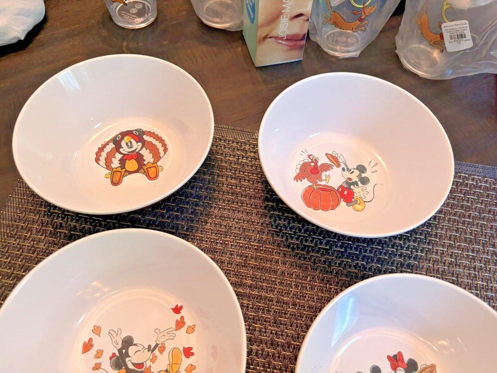 Disney Pottery Barn Mickey Mouse Bowl holiday party Thanksgiving school Set 4 a