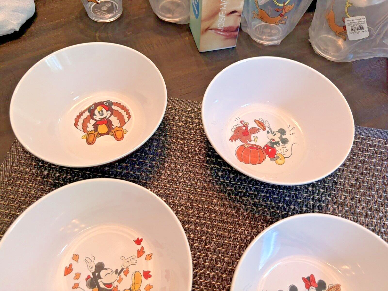 Disney Pottery Barn Mickey Mouse Bowl holiday party Thanksgiving school Set 4 a