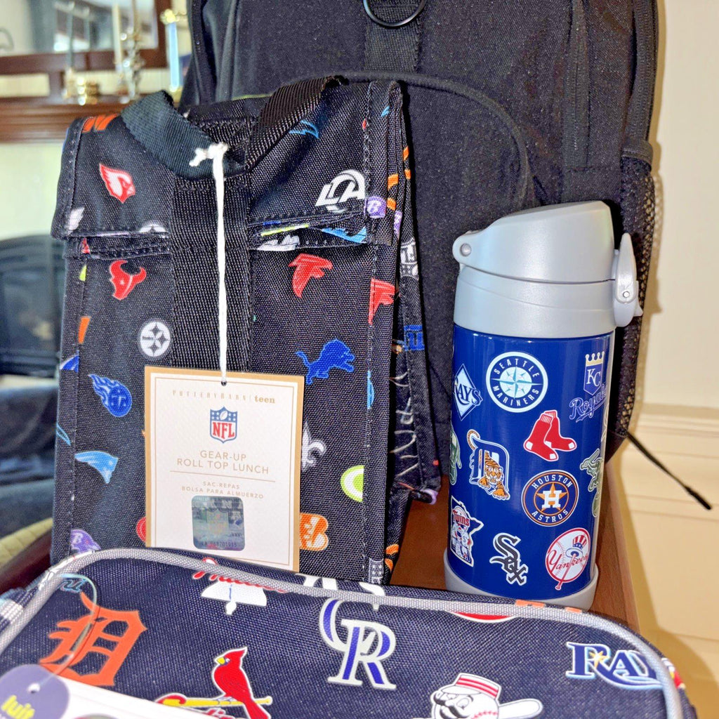 Pottery Barn School LARGE BACKPACK LUNCH WATER Baseball Travel Sport BAG NFL boy