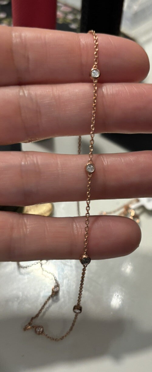 Necklace Jewelry DIAMOND Birthday GIFT valentine gold silver holiday girl $250 `