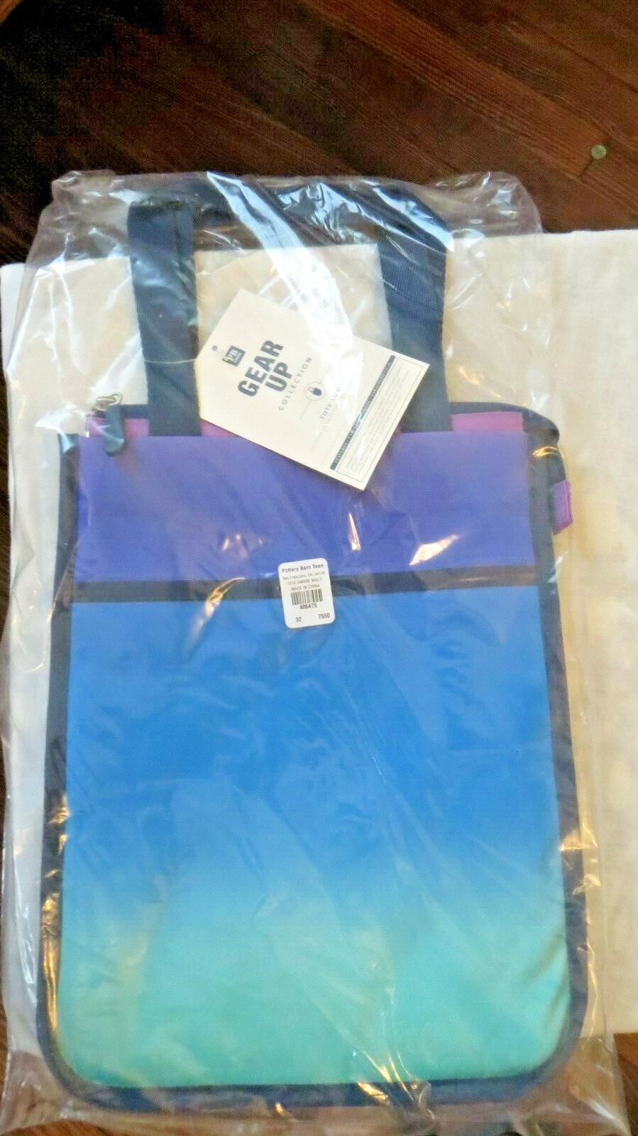 Pottery Barn LUNCH BOX BAG school OMBRE teen college girl rainbow gift star ,