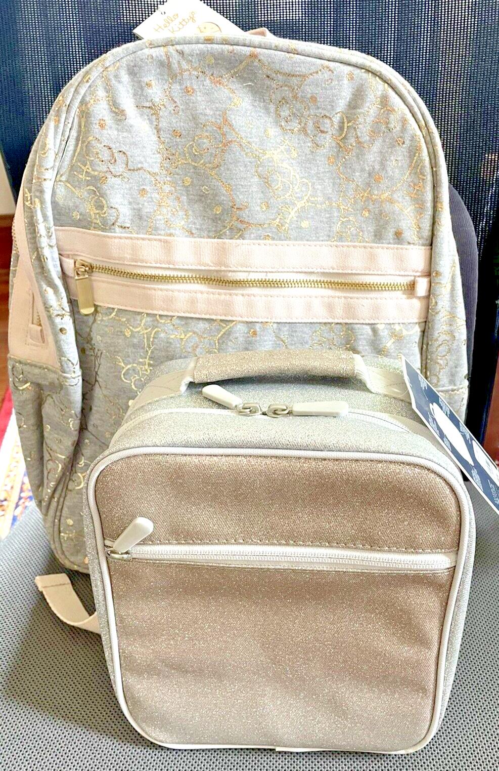 School Disney Pottery Barn Hello Kitty Glitter LARGE BACKPACK LUNCH Travel BAG .