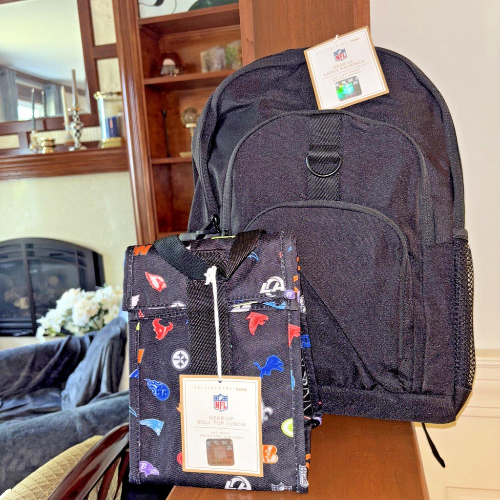 Pottery Barn School LARGE BACKPACK LUNCH WATER Baseball Travel Sport BAG NFL boy