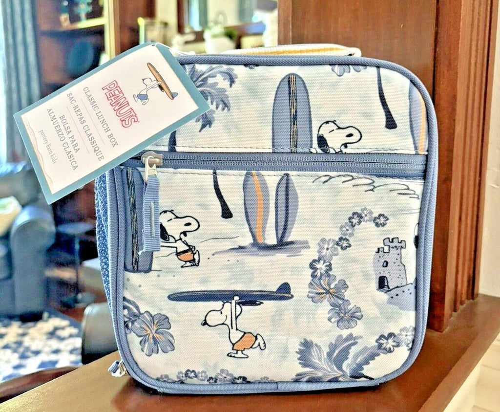 Pottery barn Snoopy school LUNCH BOX Bag Disney peanuts Kids travel set girl [