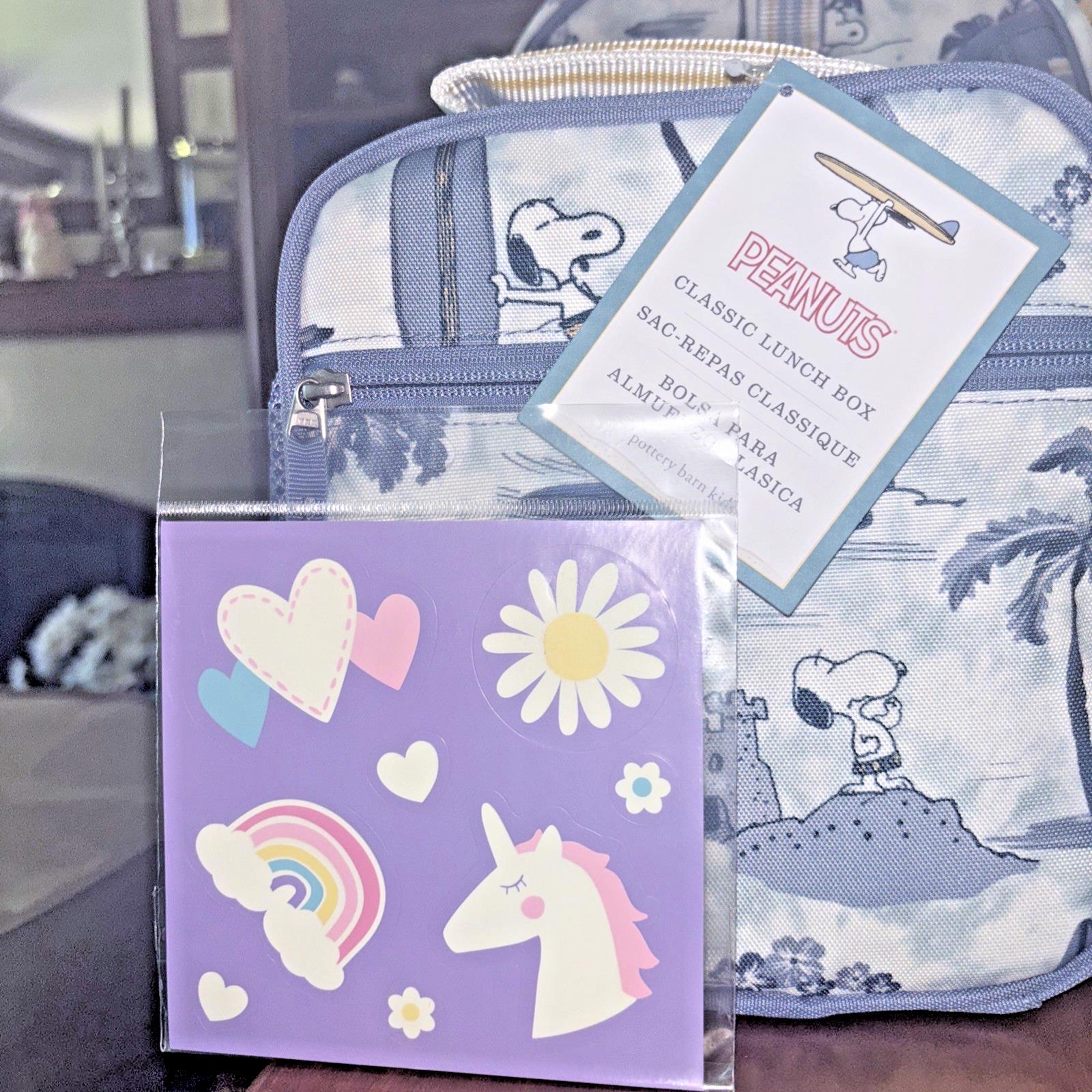 Pottery barn Snoopy school LUNCH BOX Bag Disney peanuts Kids travel set girl [