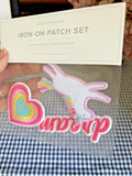 School Pottery Barn Princess Unicorn Rainbow IRON ON PATCH Gift Girl Set 3  ?? /