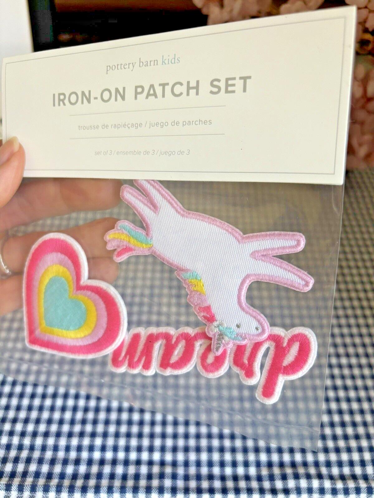 School Pottery Barn Princess Unicorn Rainbow IRON ON PATCH Gift Girl Set 3  ?? /