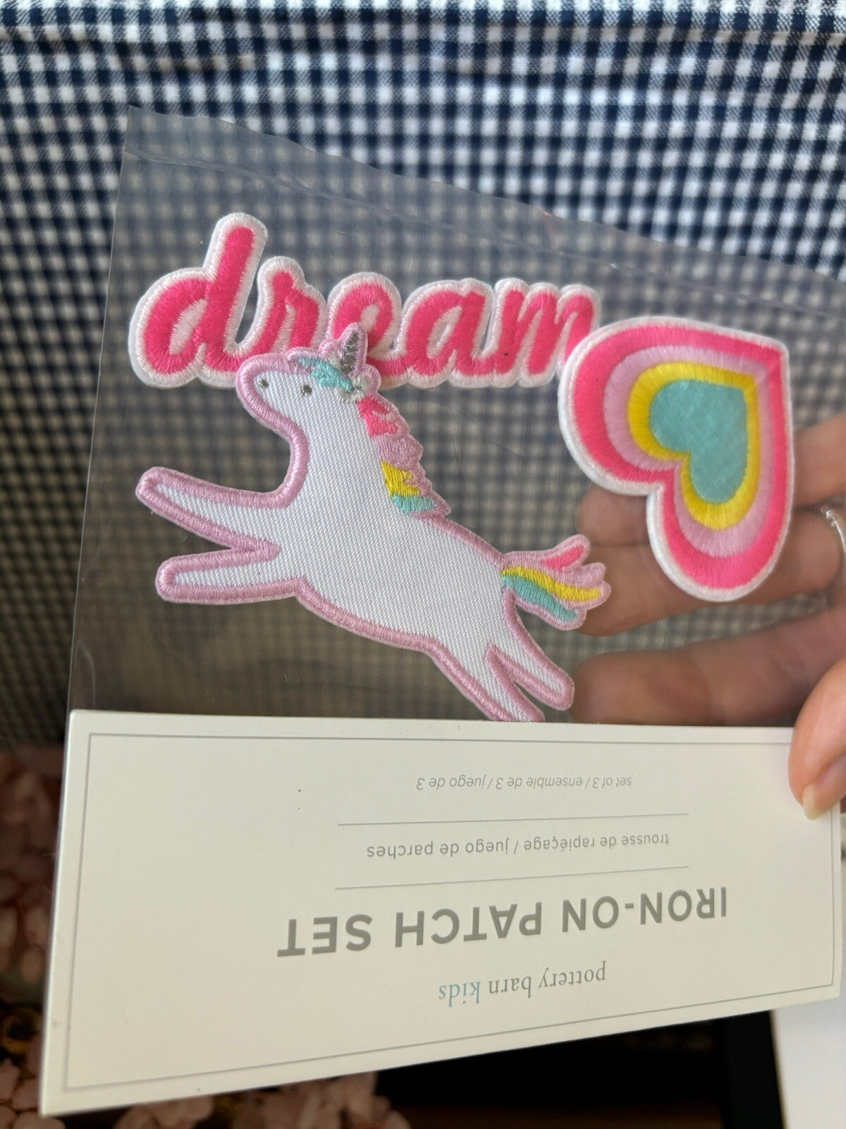 School Pottery Barn Princess Unicorn Rainbow IRON ON PATCH Gift Girl Set 3  ?? /