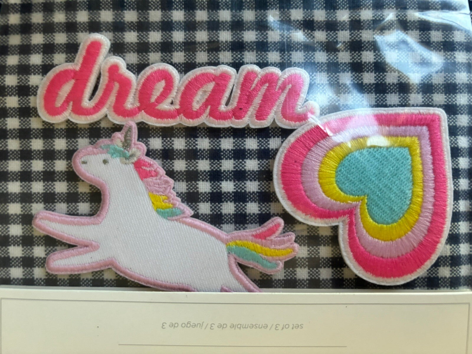 School Pottery Barn Princess Unicorn Rainbow IRON ON PATCH Gift Girl Set 3  ?? /