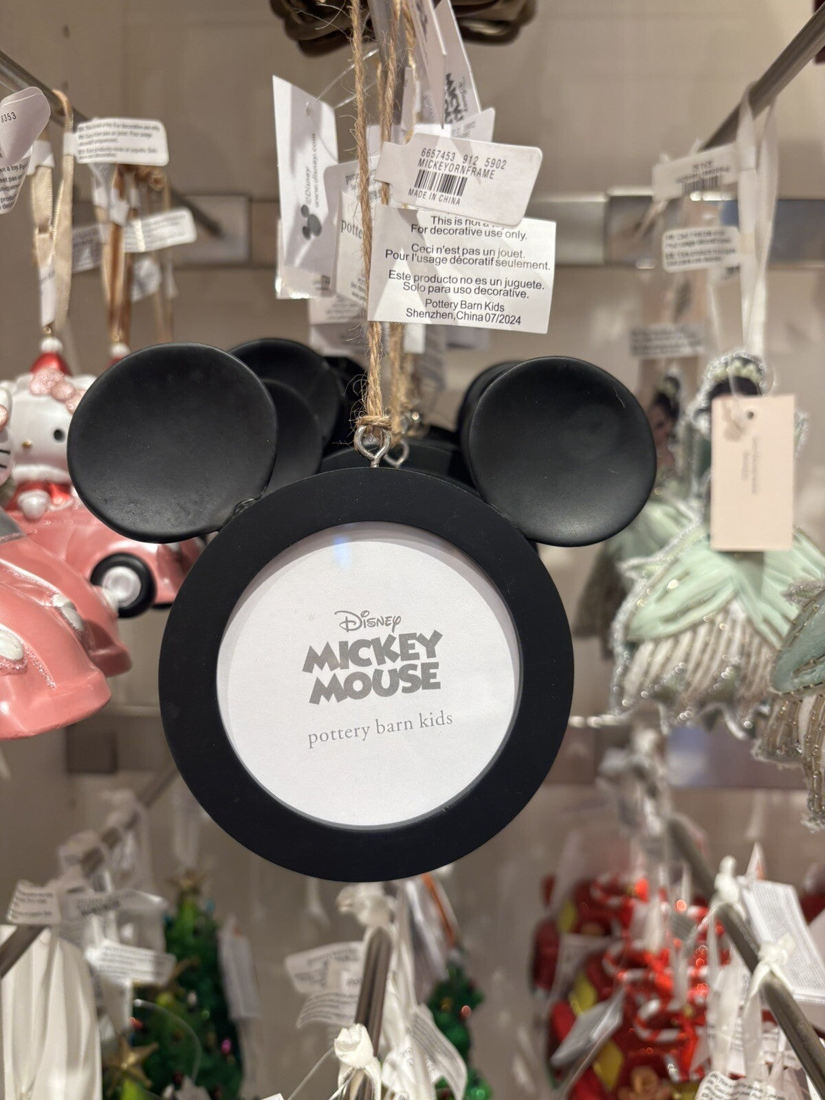 Pottery Barn Christmas Disney Mickey Mouse holiday Ornament gift kid picture new