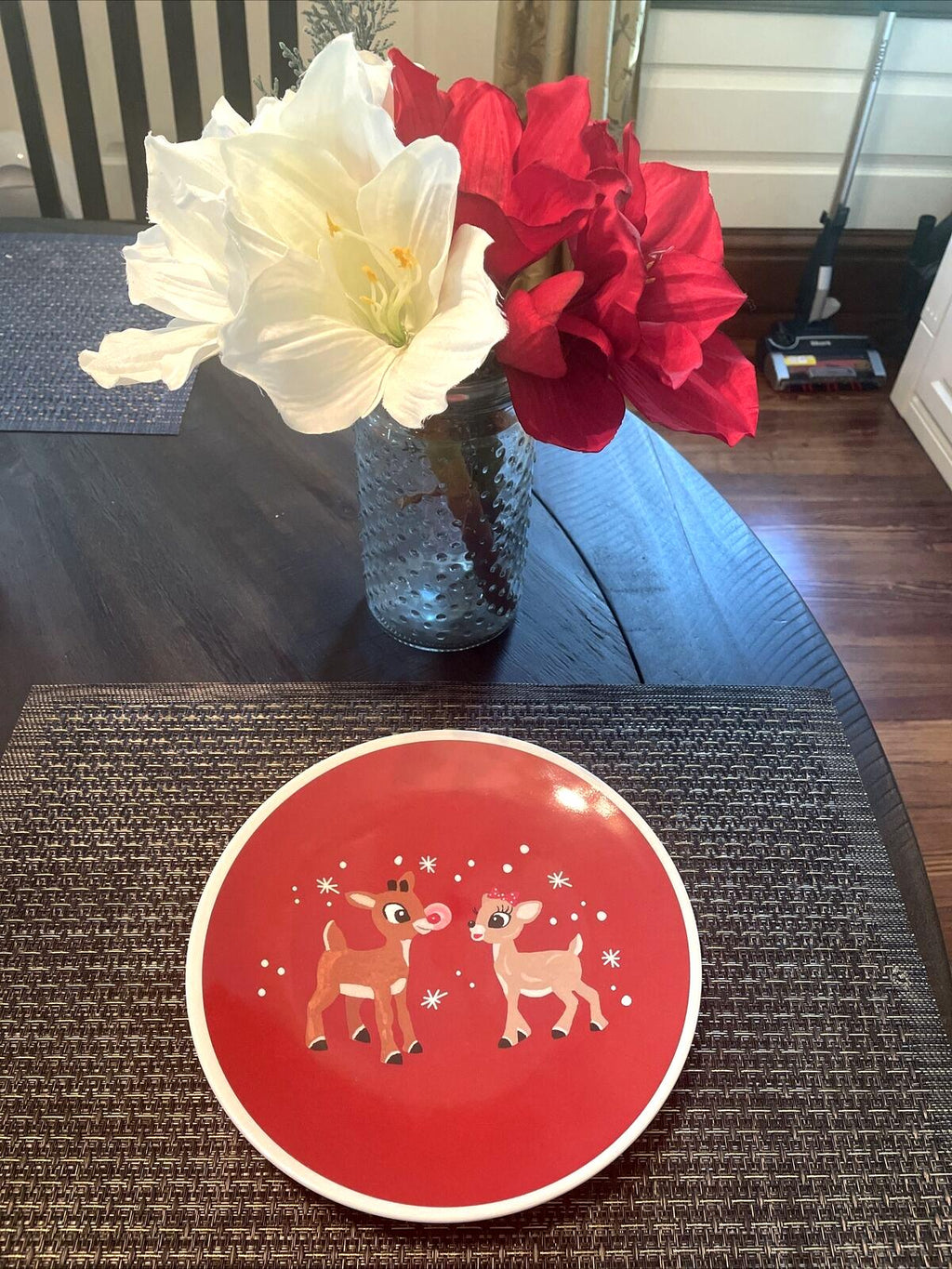 Pottery Barn Rudolph holiday Reindeer Christmas Plate disney gift party kid
