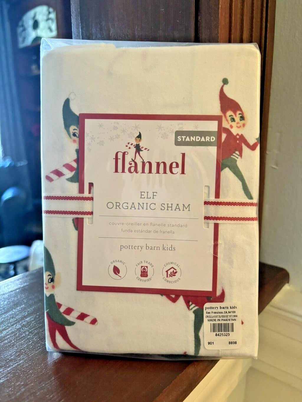 Pottery barn PILLOW SHAM ELF Disney holiday Christmas party gift school kid -