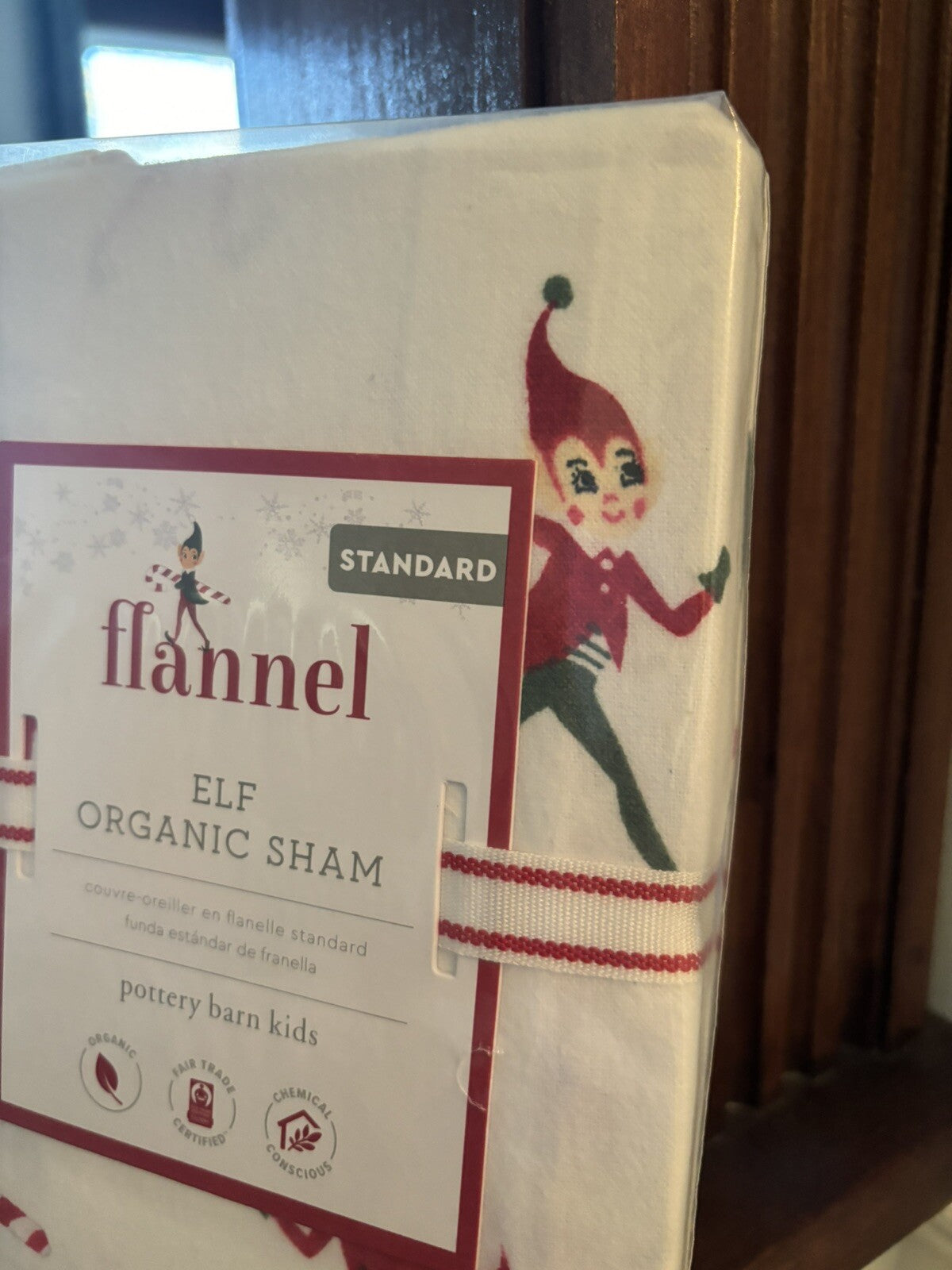 Pottery barn PILLOW SHAM ELF Disney holiday Christmas party gift school kid -