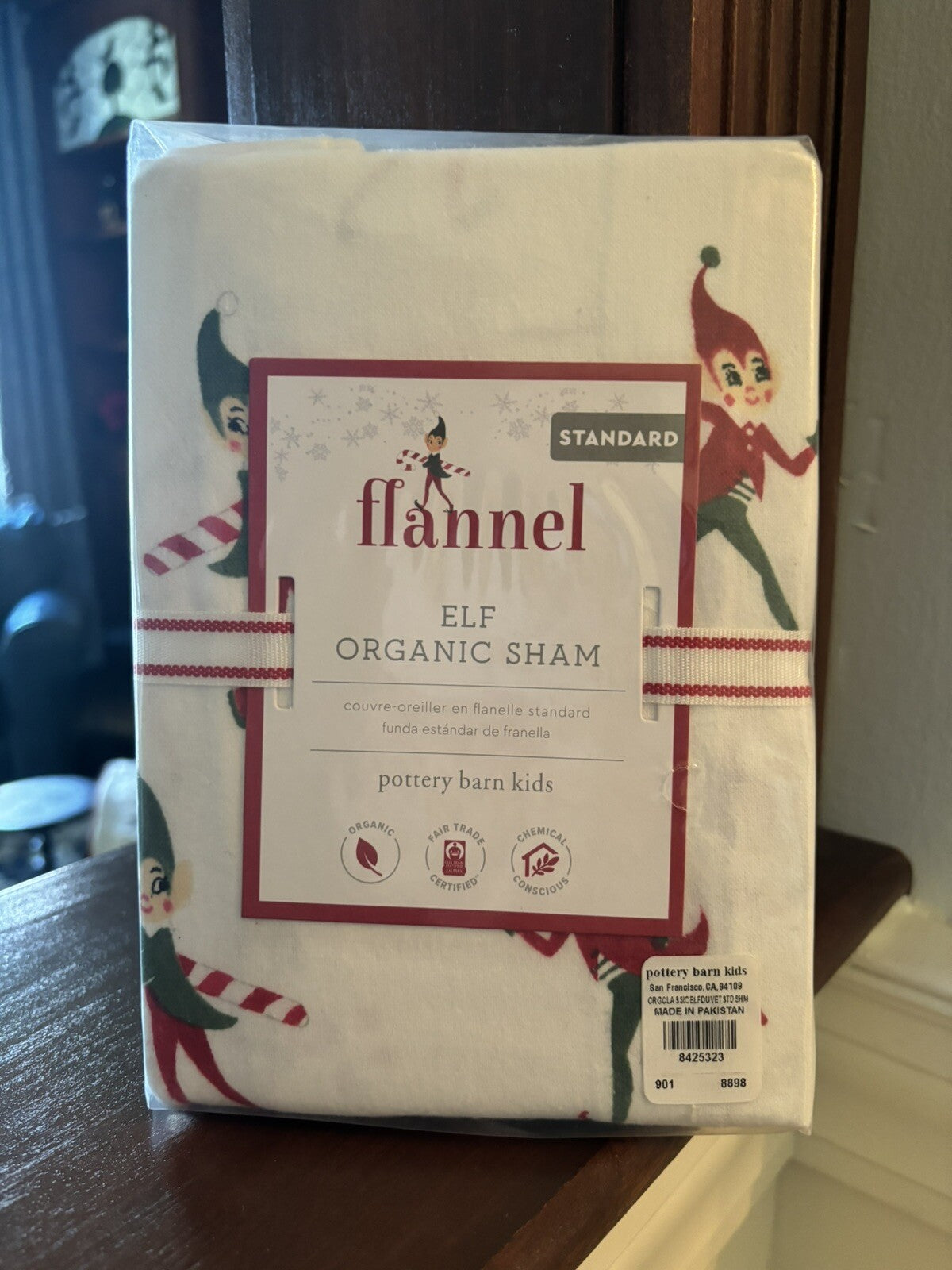Pottery barn PILLOW SHAM ELF Disney holiday Christmas party gift school kid -