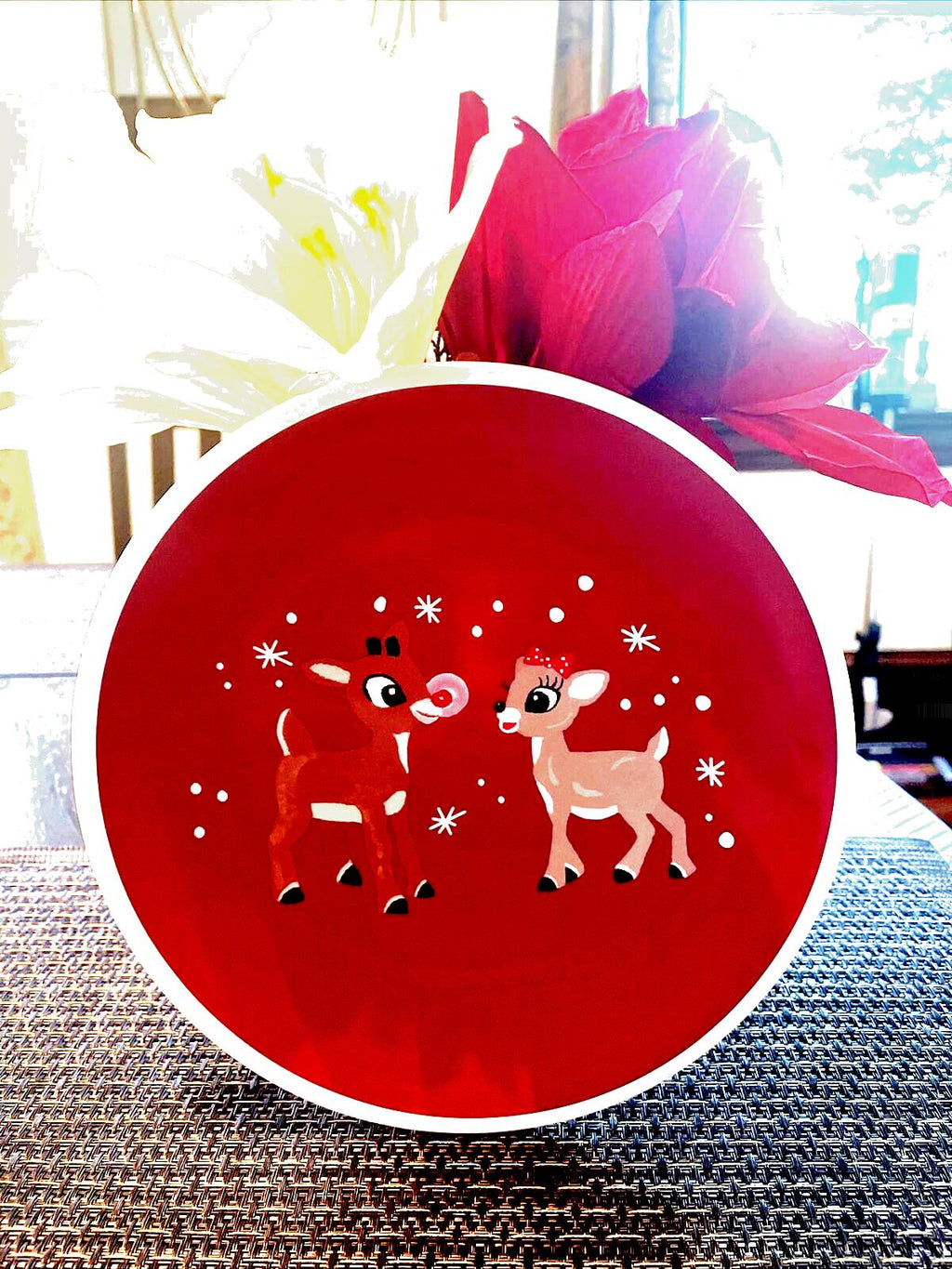 Pottery Barn Rudolph holiday Reindeer Christmas Plate disney gift party kid