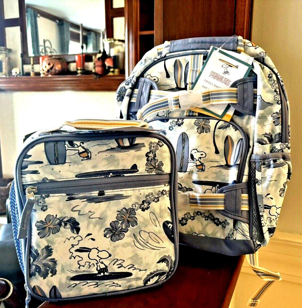Pottery Barn School Disney Snoopy Dinosaur Grogu BACKPACK LUNCH travel Bag boy .