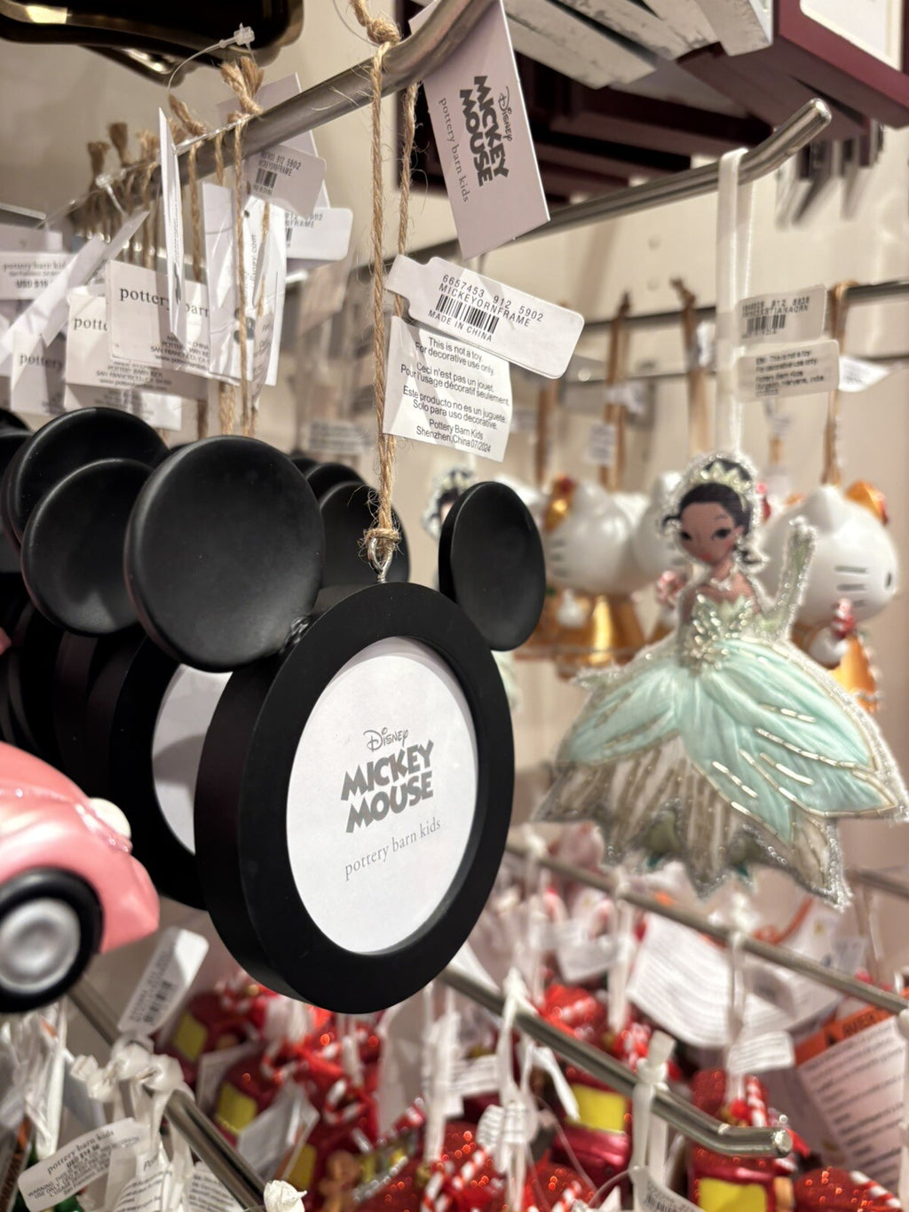 Pottery Barn Christmas Disney Mickey Mouse holiday Ornament gift kid picture new