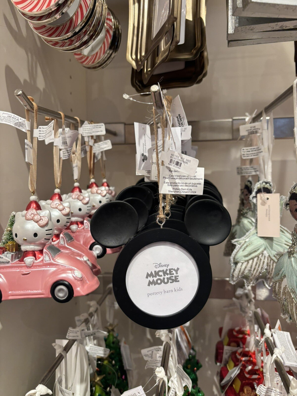 Pottery Barn Christmas Disney Mickey Mouse holiday Ornament gift kid picture new