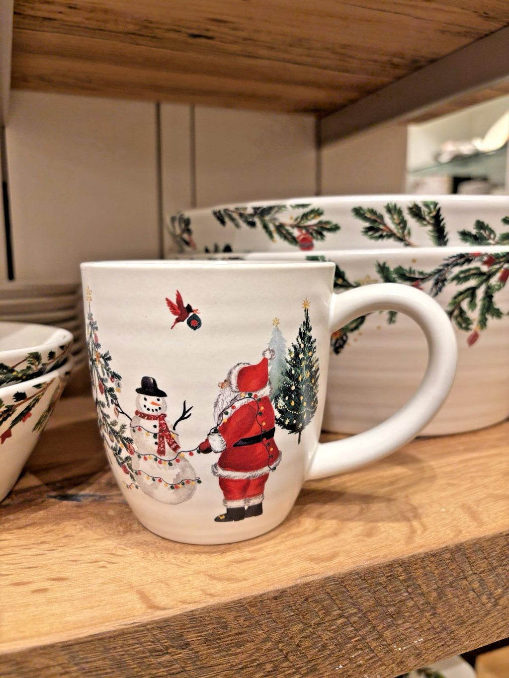 pottery barn Santa Mug Christmas Country tree holiday gift kid coffee cup mom