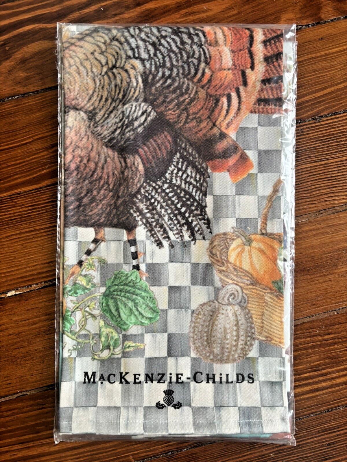 Mackenzie Childs Thanksgiving holiday Christmas hand towel plaid check party n