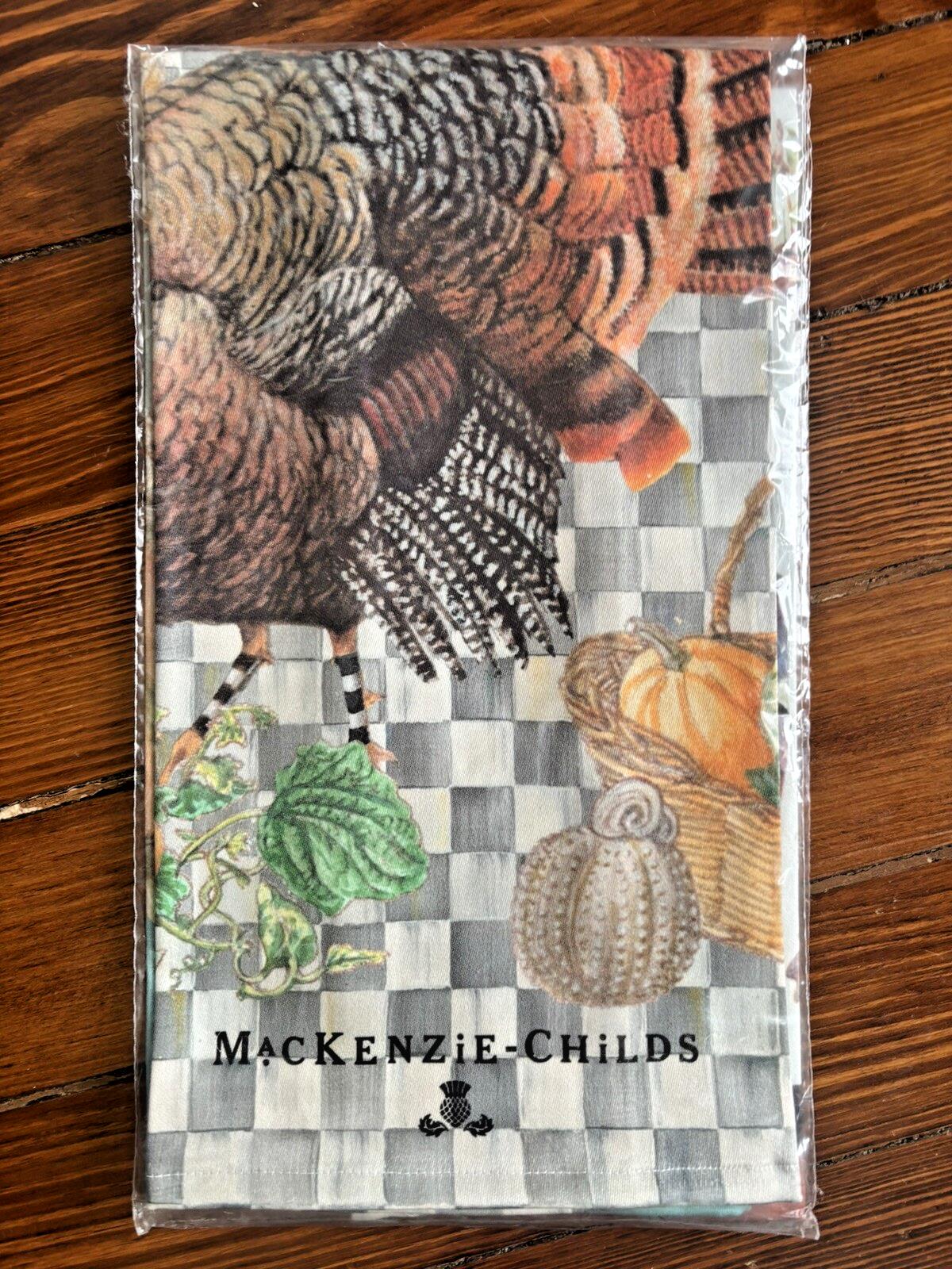 Mackenzie Childs Thanksgiving holiday Christmas hand towel plaid check party n