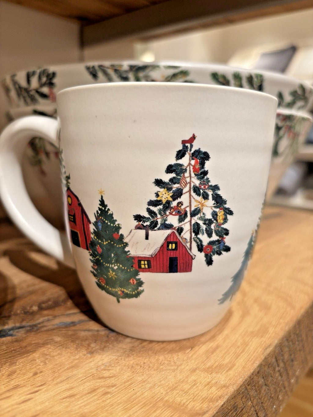 pottery barn Santa Mug Christmas Country tree holiday gift kid coffee cup mom