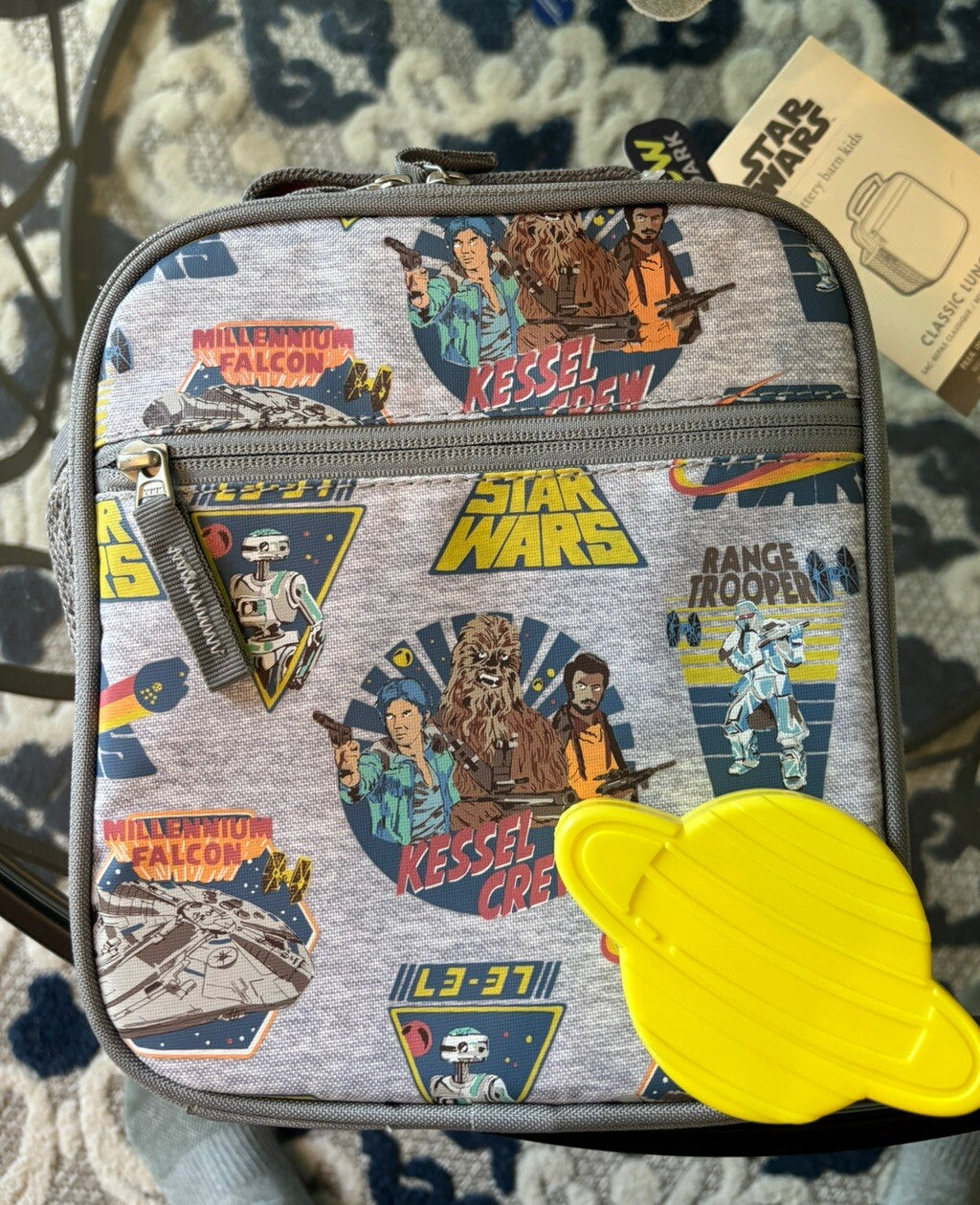 School Pottery Barn Disney STAR WARS Solo LUNCH BOX space boy bag Solar yoda ,