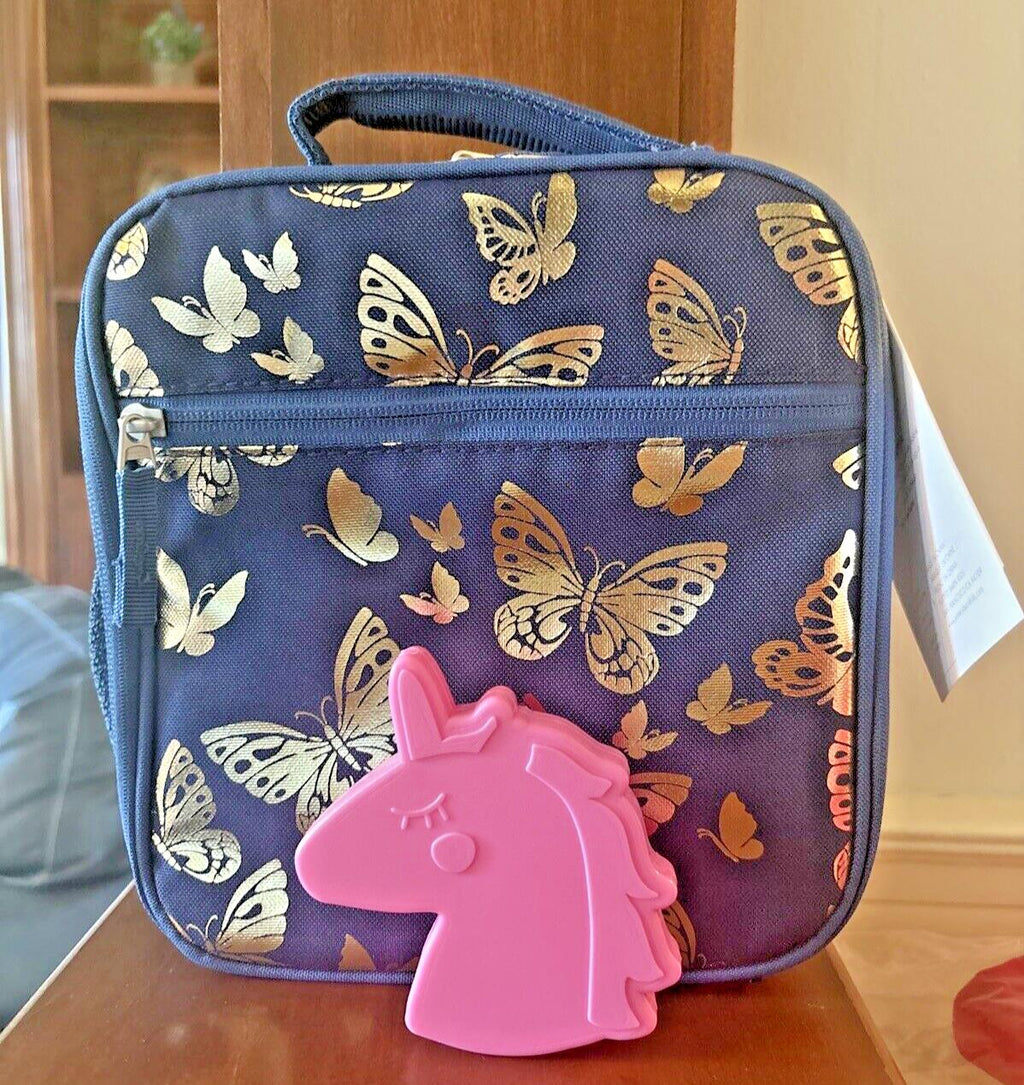 Pottery Barn school glitter LUNCH +Unicorn Disney travel bag gold girl gift ?? [