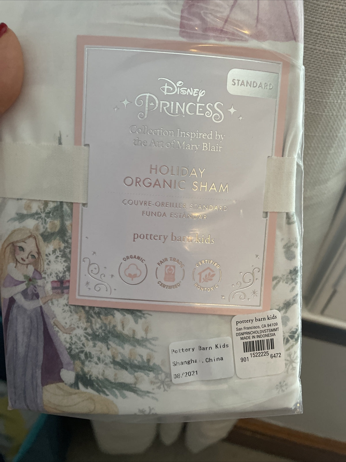 Pottery Barn Disney PRINCESS Belle Pillow Sham Cinderella school CASTLE holiday