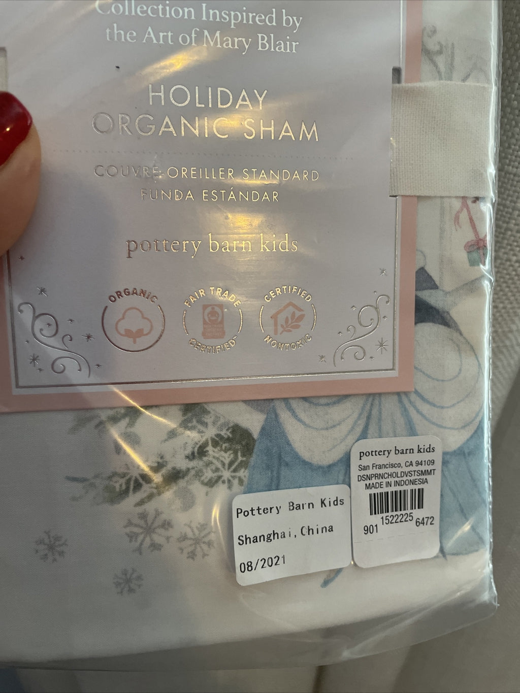 Pottery Barn Disney PRINCESS Belle Pillow Sham Cinderella school CASTLE holiday