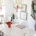 Pottery Barn Disney holiday PLAID placemat Stewart Santa Christmas party Red -